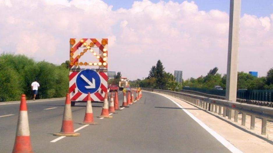 Εργασίες σήμερα στον αυτοκινητόδρομο Λεμεσού–Λευκωσίας